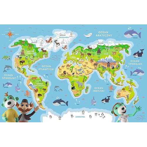 Carte Du Monde (En Polonais) - Puzzle 48 Pièces
