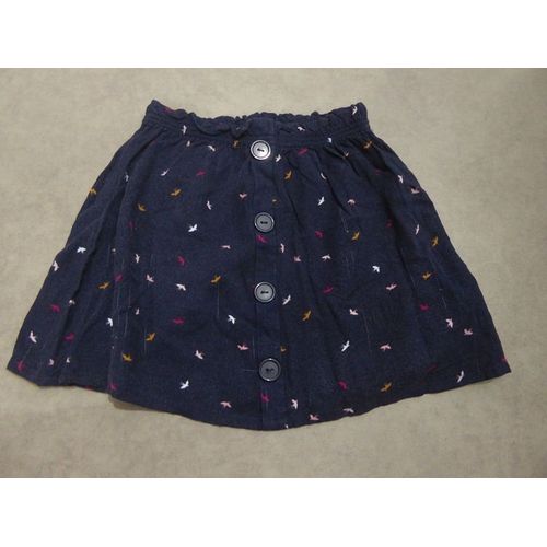 Jupe Fluide Boutonnée Marine "Oiseaux" Vertbaudet - 6 Ans