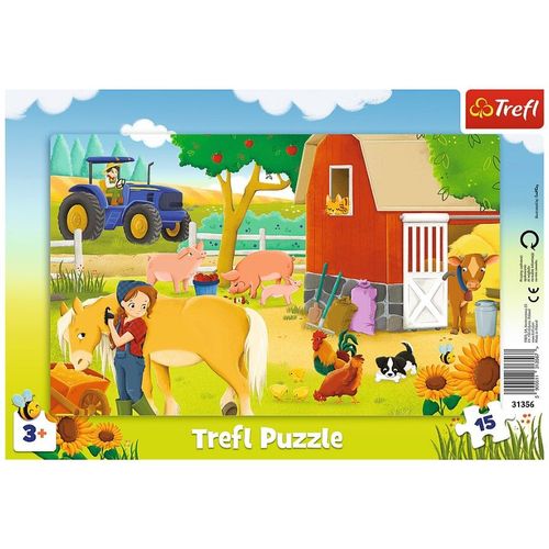 Puzzle Cadre - Animaux De La Ferme - 15 Pièces