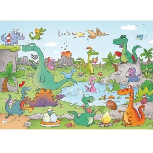 Puzzle En Bois Découpé À La Main - Cacouault - Dinosaures - 24 Pièces