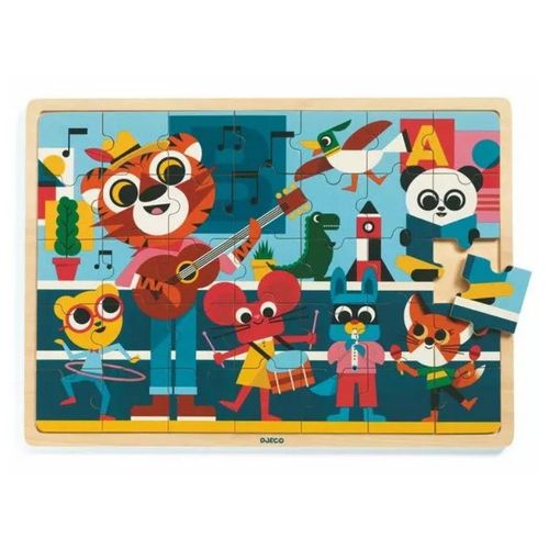 Puzzle Cadre En Bois - Puzzlo Music - 35 Pièces