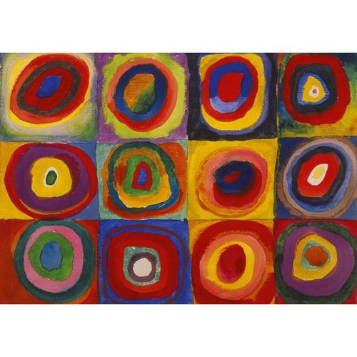 Puzzle En Bois Découpé À La Main - Kandinsky - Color Study - 12 Pièces