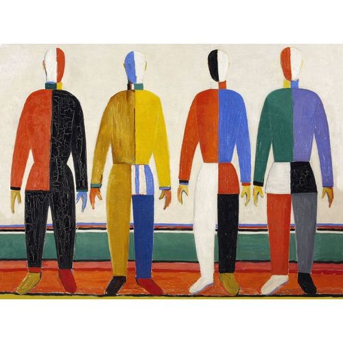 Puzzle En Bois Découpé À La Main - Kasimir Malevitch - Les Sportifs - 24 Pièces
