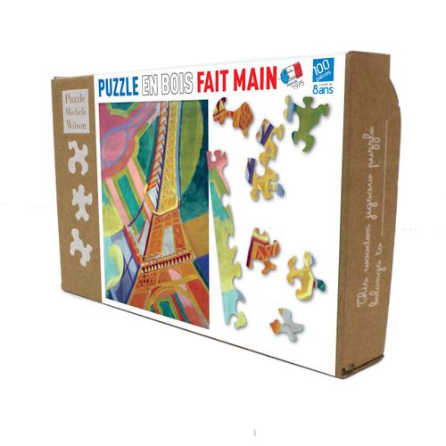 Puzzle En Bois Découpé À La Main - Robert Delaunay - Tour Eiffel - 100 Pièces