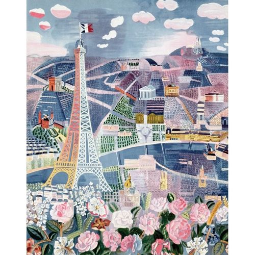 Puzzle En Bois Découpé À La Main - Raoul Dufy - Paris Au Printemps - 24 Pièces