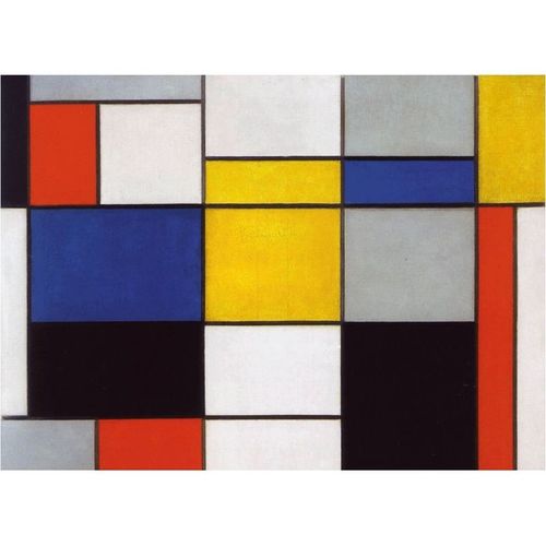 Puzzle En Bois Découpé À La Main - Mondrian - Composition 123 - 24 Pièces