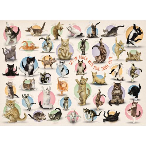 Puzzle Pièces Xxl - Familiy Puzzle: Yoga Kittens - 500 Pièces