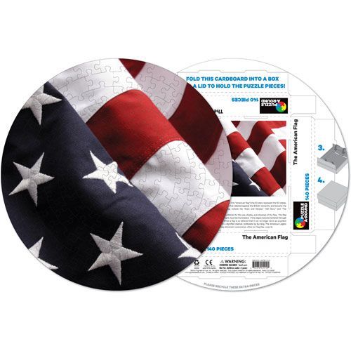 Puzzle Rond Déjà Assemblé - Drapeau Américain - 140 Pièces