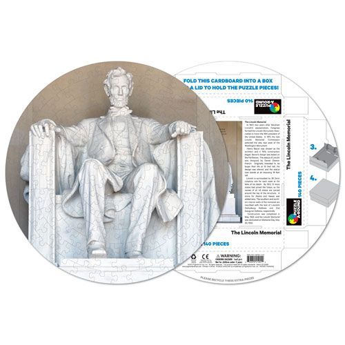 Puzzle Rond Déjà Assemblé - The Lincoln Memorial - 140 Pièces