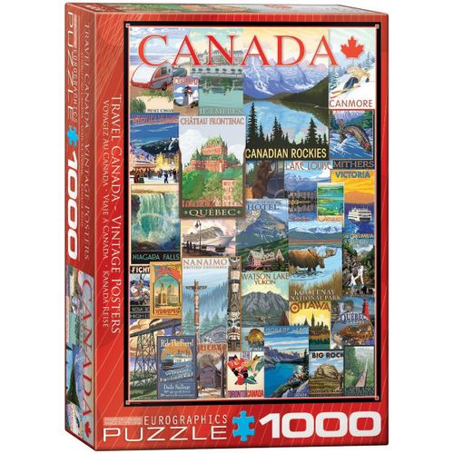 Travel Canada Vintage Posters - Puzzle 1000 Pièces