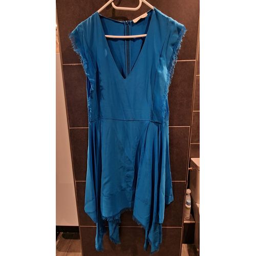 Robe Sandro Bleu 100% Soie T.3