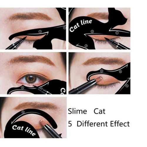 1 Pièces/Ensemble Beauté Sourcil Moule Chat Oeil Maquillage Outil Eyeliner Pochoir Maquillage Sourcil Modèles Oeil Carte Pour Femmes Fille 