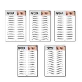 5 Ensembles 3d Sourcil Tatouage Autocollants Faux Sourcils Étanche Longue Durée Yeux Sourcils Autocollants Maquillage Cosmétiques 