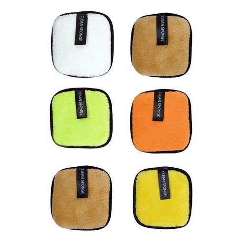 6 Pièces/Ensemble Poudre Nettoyante Pour Le Visage Bouffée De Fibres Douces Nettoyage Tampon Amovible Outil De Démaquillant Réutilisable Lavage Tampons Flottants 