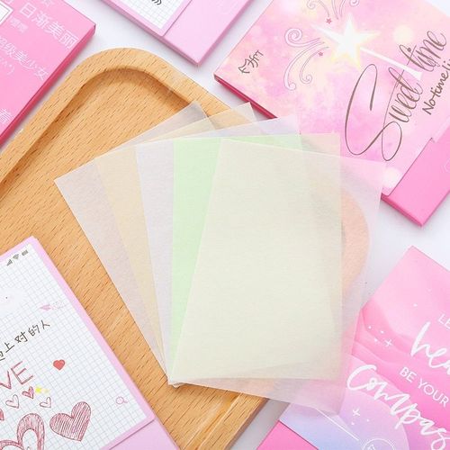 Papier Pour Contrôle D'huile Du Visage Maquillage Rose Mignon Accessoires De Beauté 100 Feuilles/Ensemble 