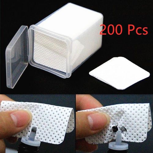 200 Pièces Cils Colle Dissolvant Coton Lingettes Uv Gel Ongles Conseils Vernis Dissolvant Nettoyant Non Pelucheux Papier Tampon Cils Maquillage Outils 