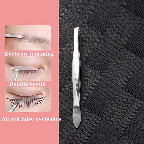 1pc Haute Qualité Sourcil Cheveux Brucelles Professionnel Sourcil Épilation Pince À Épiler Plat Pointe Outil Acier Inoxydable Pratique Petit 