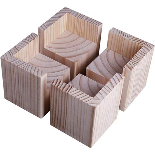 Lot De 4 Élévateurs De Meubles Rehausseurs De Meubles En Bois, Lit De Bureau Riser Meubles Pieds De Levage Pieds Jusqu'à Pour Table De Bureau Lit(Size:5x5x5cm)