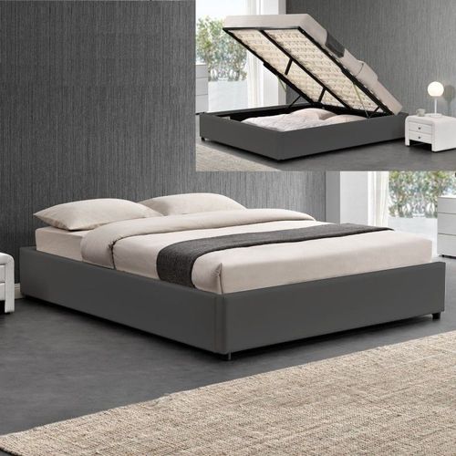 Sommier Coffre De Rangement Room - Gris - 140x190