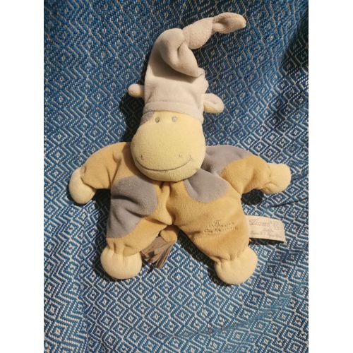 Doudou Vache Hippopotame Grelot Beige Taupe Bleu Tiamo Ti Amo