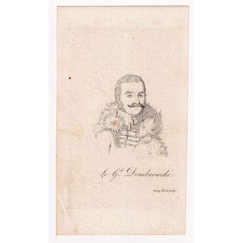 Gravure 1821 Portrait Jean Henri Dombrowski Jan Henryk Dobrowski Pierzchowice Révolution Française Pologne Poland