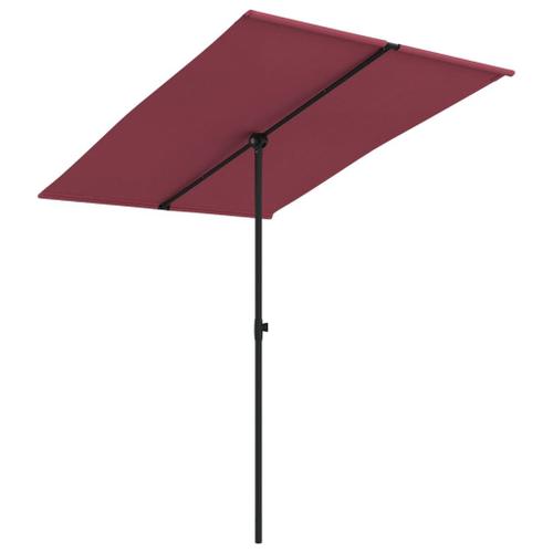 Parasol D'extérieur Avec Mât En Aluminium 2 X 1,5m Rouge Bordeau X Helloshop26 02_0008232