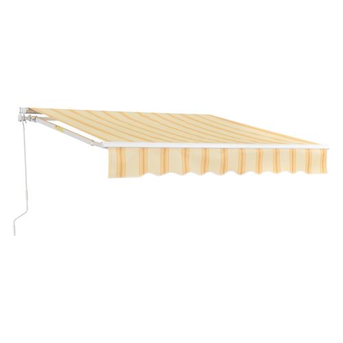 Store Banne Avec Manivelle 250 X 200 Cm Jaune Blanc Helloshop26 03_0008301