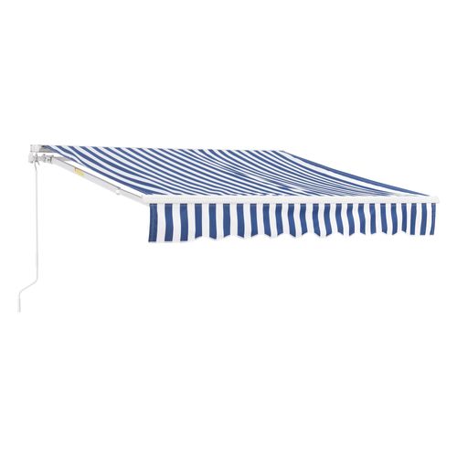 Store Banne Avec Manivelle 350 X 250 Cm Bleu Blanc Helloshop26 03_0008309