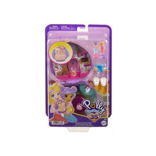 Polly Pocket - Le Cafe Du Herisson Avec 12 Accessoires - Mini Univers Figurines, Animaux - Des 4 Ans - Set Jouet + Carte
