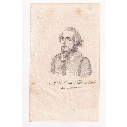 Gravure 1821 Portrait Jean-Claude Fabre Carcassonne Fabre De L'aude Révolution Française