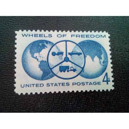 Timbre Etats-Unis Yt 699 Globe, Volant Avec Tracteur, Voiture Et Camion 1960 ( 091004 )