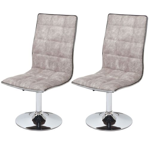 2x Chaise De Salle À Manger Hwc-C41, Fauteuil, Tissu   Vintage Gris Silex