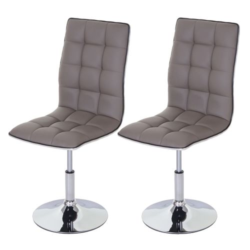 2x Chaise De Salle À Manger Hwc-C41, Fauteuil, Similicuir   Taupe