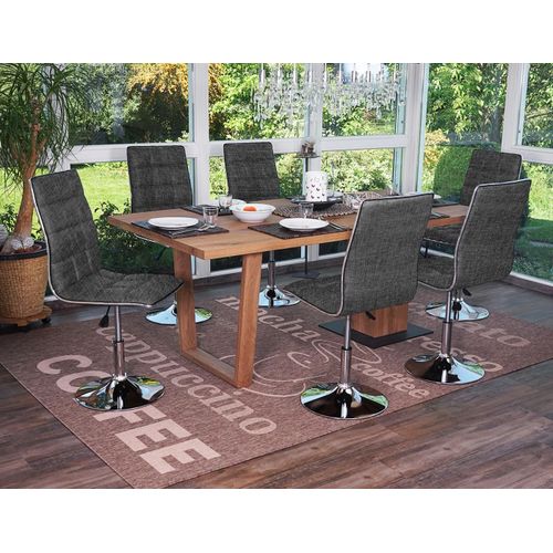 6x Chaise De Salle À Manger Hwc-C41, Fauteuil, Tissu   Gris Clair