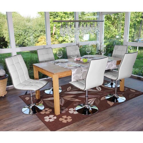 6x Chaise De Salle À Manger Hwc-C41, Fauteuil, Similicuir   Blanc