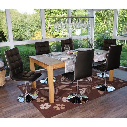6x Chaise De Salle À Manger Hwc-C41, Fauteuil, Similicuir   Marron