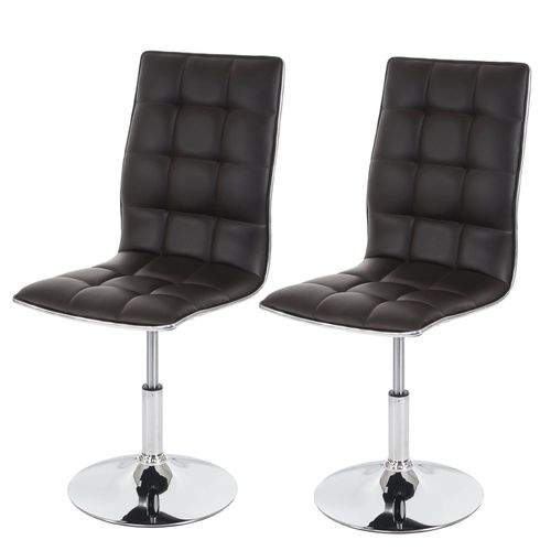 2x Chaise De Salle À Manger Hwc-C41, Fauteuil, Similicuir   Marron