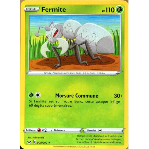 Carte Pokémon 8/202 Fermite Série Eb01 - Epée Et Bouclier 1 Neuf Fr