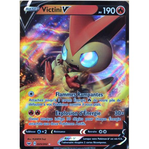 Carte Pokémon 25/202 Victini V Eb01 - Epée Et Bouclier 1 Neuf Fr