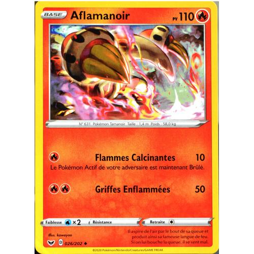 Carte Pokémon 26/202 Aflamanoir 110 Pv Série Eb01 - Epée Et Bouclier 1 Neuf Fr