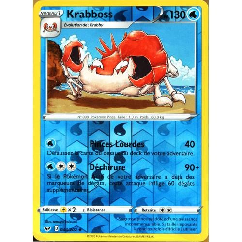 Carte Pokémon 44/202 Krabboss - Reverse Eb01 - Epée Et Bouclier 1 Neuf Fr