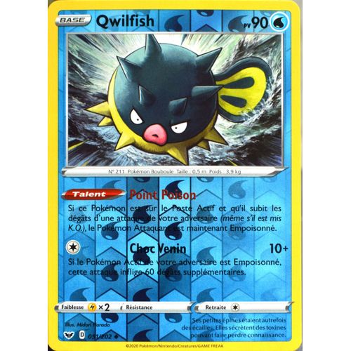 Carte Pokémon 51/202 Qwilfish - Reverse Eb01 - Epée Et Bouclier 1 Neuf Fr