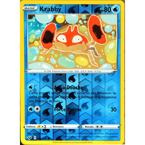 Carte Pokémon 42/202 Krabby - Reverse Eb01 - Epée Et Bouclier 1 Neuf Fr