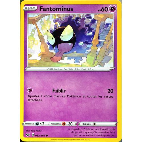 Carte Pokémon 83/202 Fantominus 60 Pv Série Eb01 - Epée Et Bouclier 1 Neuf Fr