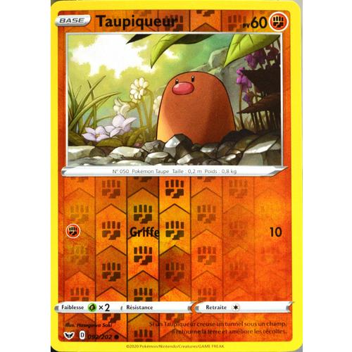 Carte Pokémon 92/202 Taupiqueur - Reverse Eb01 - Epée Et Bouclier 1 Neuf Fr