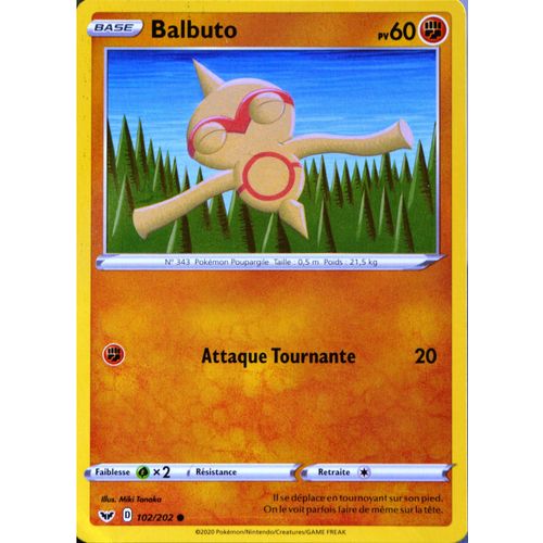 Carte Pokémon 102/202 Balbuto 60 Pv Série Eb01 - Epée Et Bouclier 1 Neuf Fr