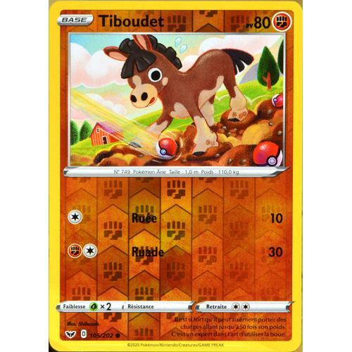 Carte Pokémon 105/202 Tiboudet - Reverse Eb01 - Epée Et Bouclier 1 Neuf Fr