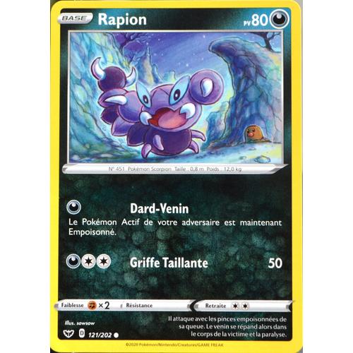 Carte Pokémon 121/202 Rapion 80 Pv Eb01 - Epée Et Bouclier 1 Neuf Fr