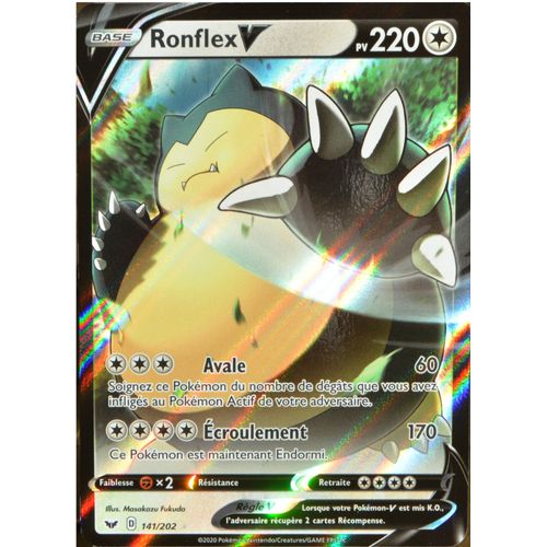 Carte Pokémon 141/202 Ronflex V Eb01 - Epée Et Bouclier 1 Neuf Fr