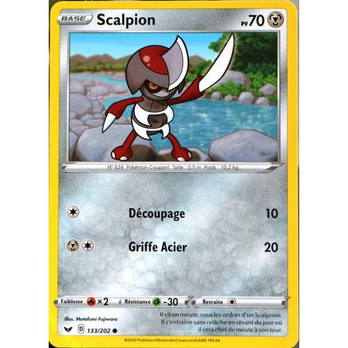 Carte Pokémon 133/202 Scalpion 70 Pv Série Eb01 - Epée Et Bouclier 1 Neuf Fr